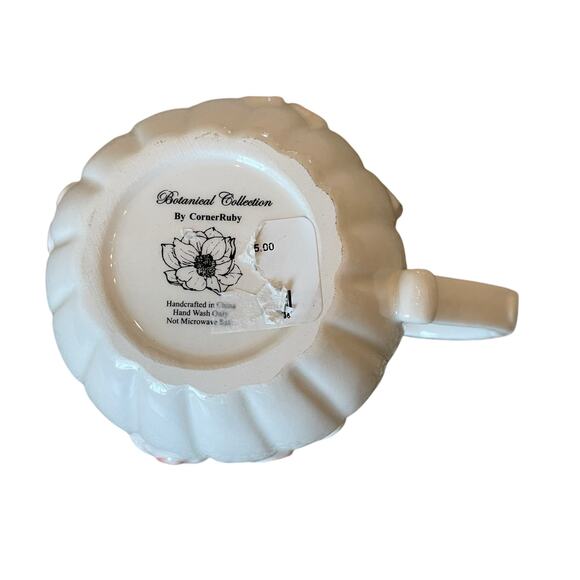 Botanical Collection by Corner Ruby 3D Floral Hummingbird Ceramic Creamer NEW - Picture 13 of 13